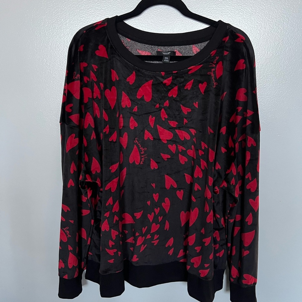 Simply Vera by Vera Wang Black and Red Heart 2 Pce Pajama Set Sz XXL NWT